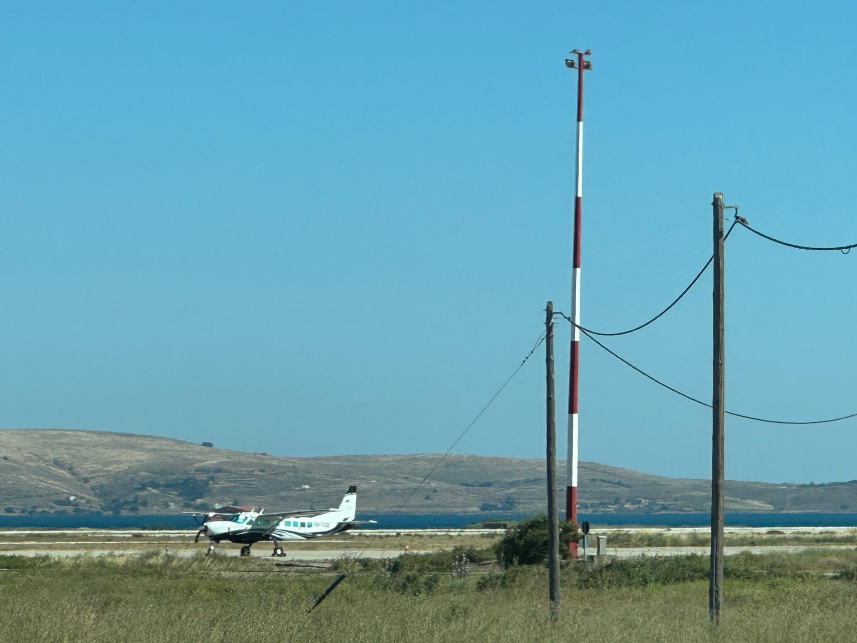 Avion charter privat Cessna pe aeroportul din Lemnos